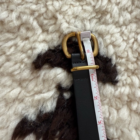 Rachel COMEY black Leather Belt with Gold Buckle - Picture 5 of 6